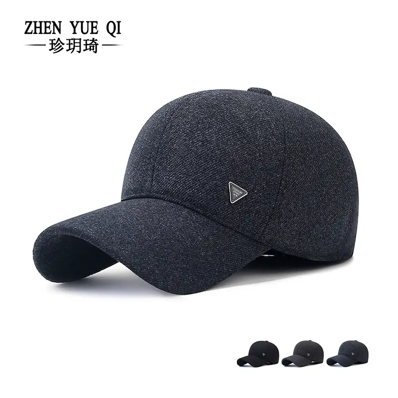 Winter Baseball Cap for Men Thick Warm Ear Protection