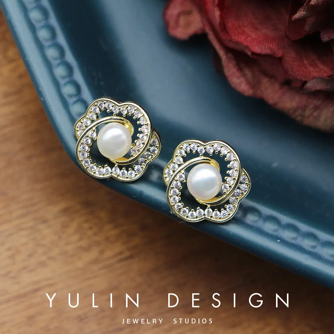 Japanese Korean Pearl Earrings Western Style Sterling Silver - Image 2