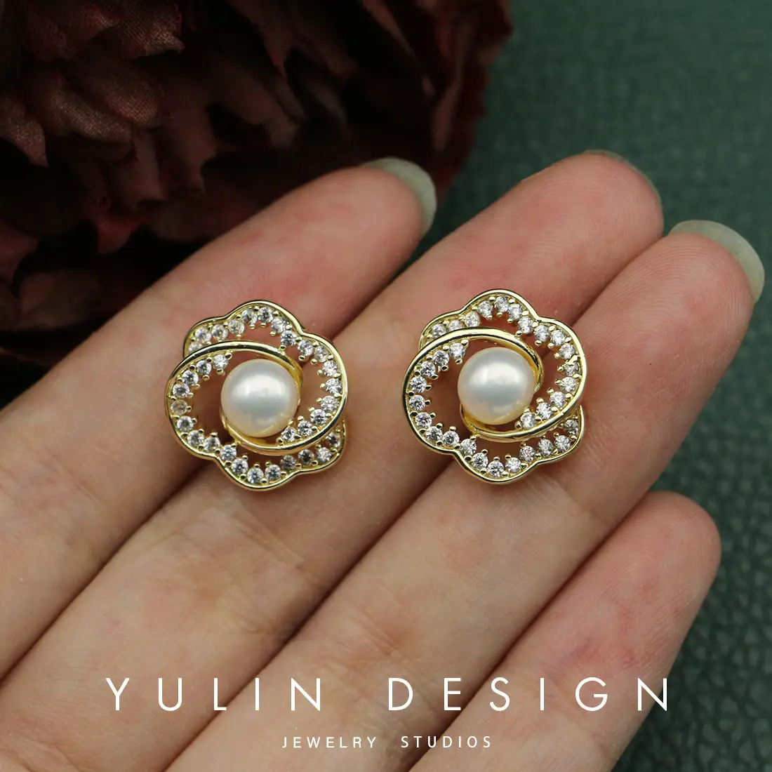 Japanese Korean Pearl Earrings Western Style Sterling Silver - Image 3