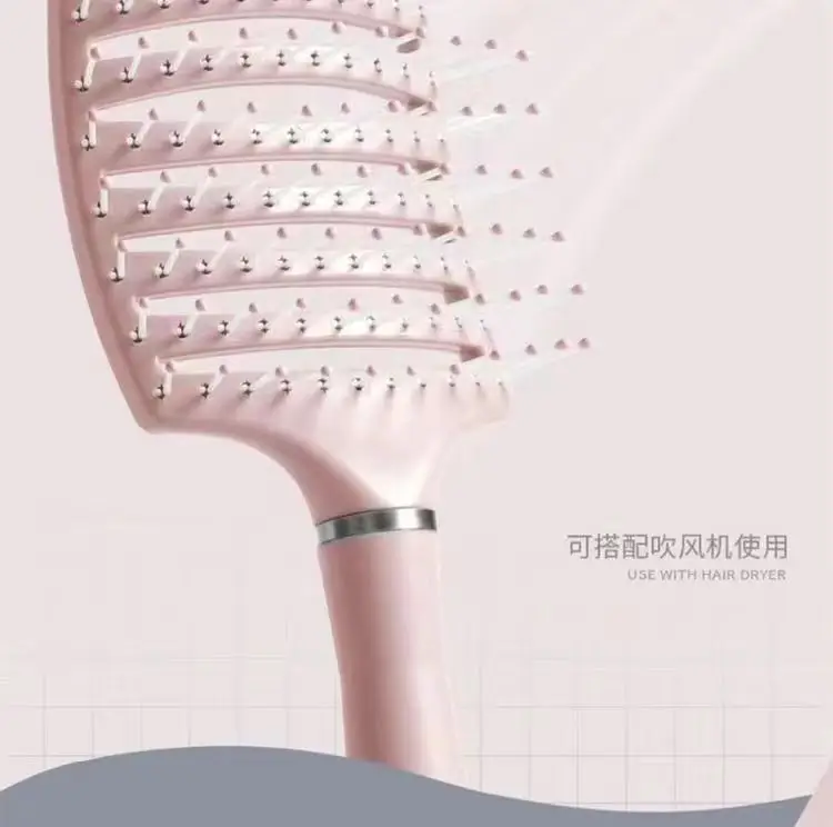 Sakura Pink Ribs Curved Hair Comb Heat Resistant — feature 12