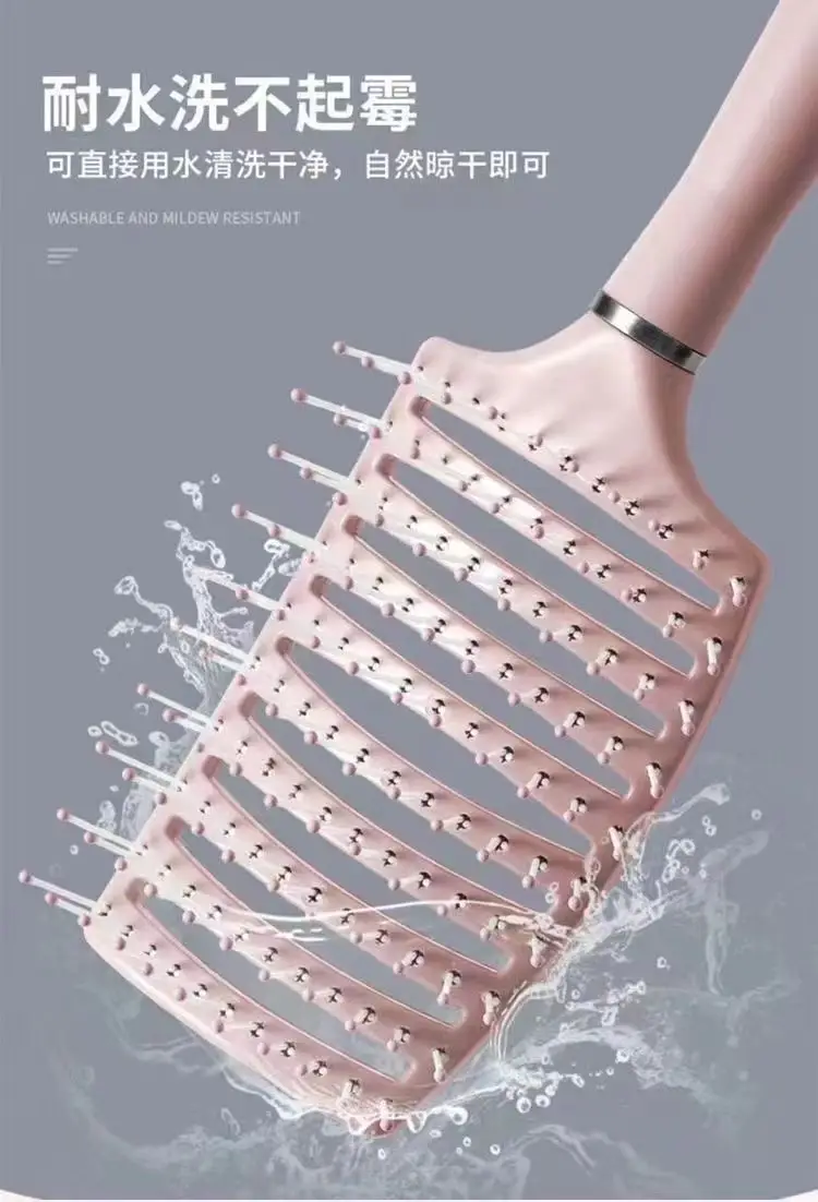Sakura Pink Ribs Curved Hair Comb Heat Resistant — feature 13