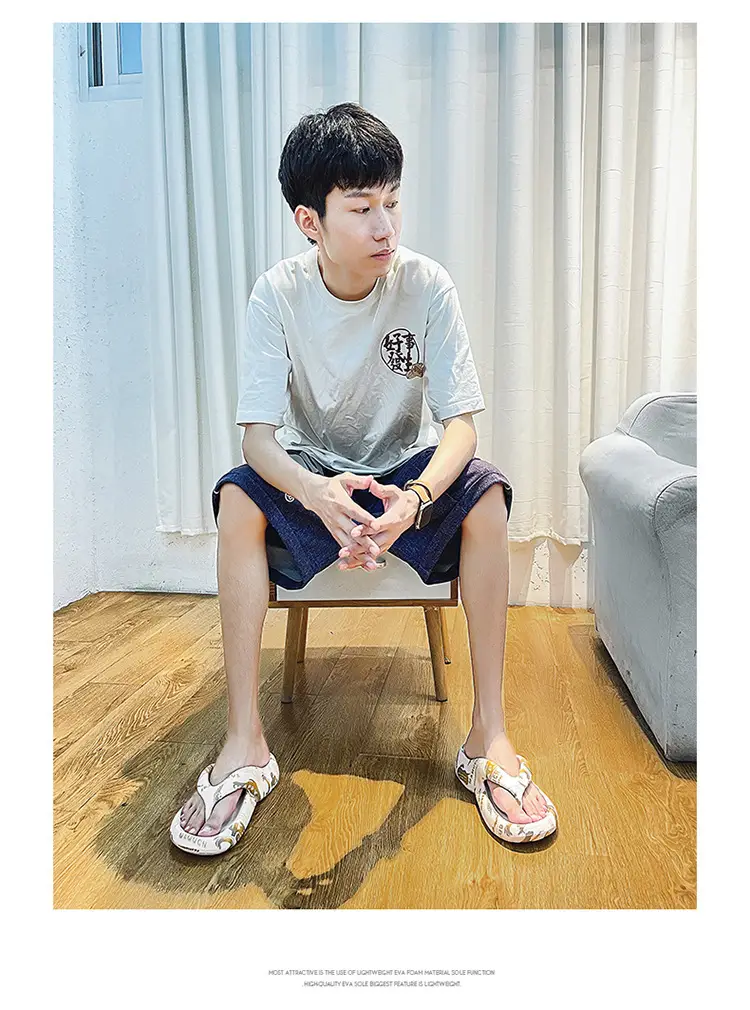 Flip flops men's fashionable outdoor slippers summer fashionable outdoor men's flip-flops personality Korean style soft bottom sandals beach shoes — feature 10