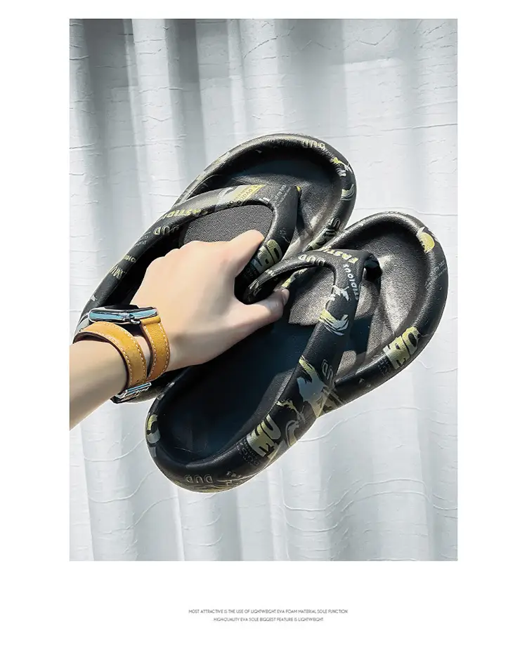 Flip flops men's fashionable outdoor slippers summer fashionable outdoor men's flip-flops personality Korean style soft bottom sandals beach shoes — feature 13