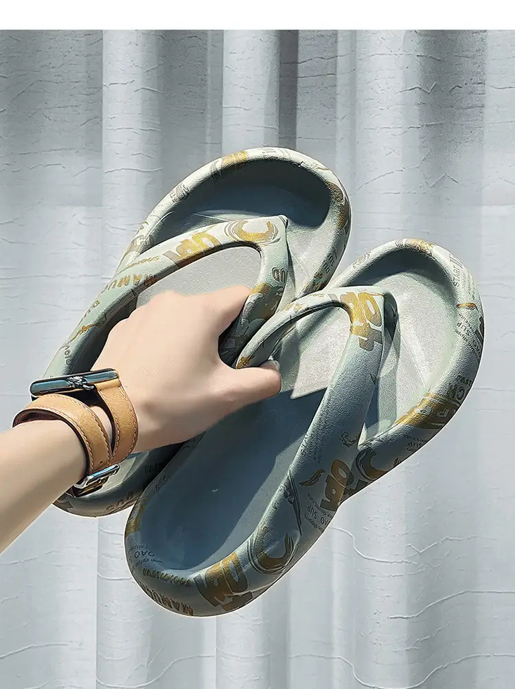 Flip flops men's fashionable outdoor slippers summer fashionable outdoor men's flip-flops personality Korean style soft bottom sandals beach shoes — feature 20