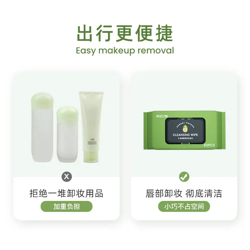 60 Pack Green Makeup Remover Wet Wipes - Image 5