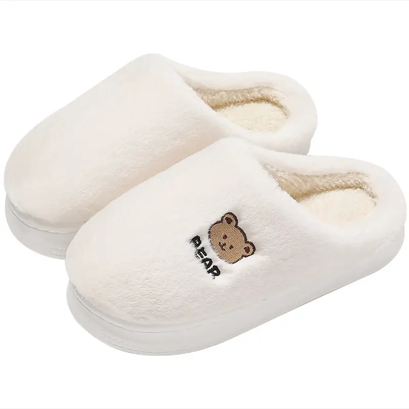 Cotton Slippers for Men, Winter Indoor Home Non-Slip Couple's Household Bear Thick-Soled Warm Furry Slippers, Winter Women's Wholesale - Image 13