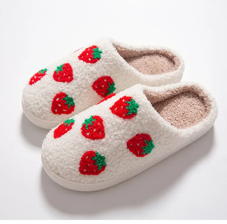 Cross-Border Exclusive Supply of Autumn and Winter Strawberry Cotton Slippers for Girls, Cartoon Cute and Fun, Indoor Warmth — feature 18