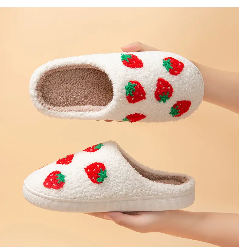 Cross-Border Exclusive Supply of Autumn and Winter Strawberry Cotton Slippers for Girls, Cartoon Cute and Fun, Indoor Warmth — feature 19