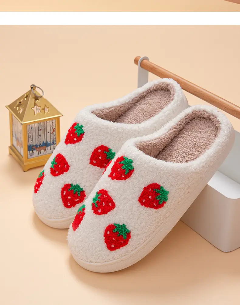 Cross-Border Exclusive Supply of Autumn and Winter Strawberry Cotton Slippers for Girls, Cartoon Cute and Fun, Indoor Warmth — feature 20
