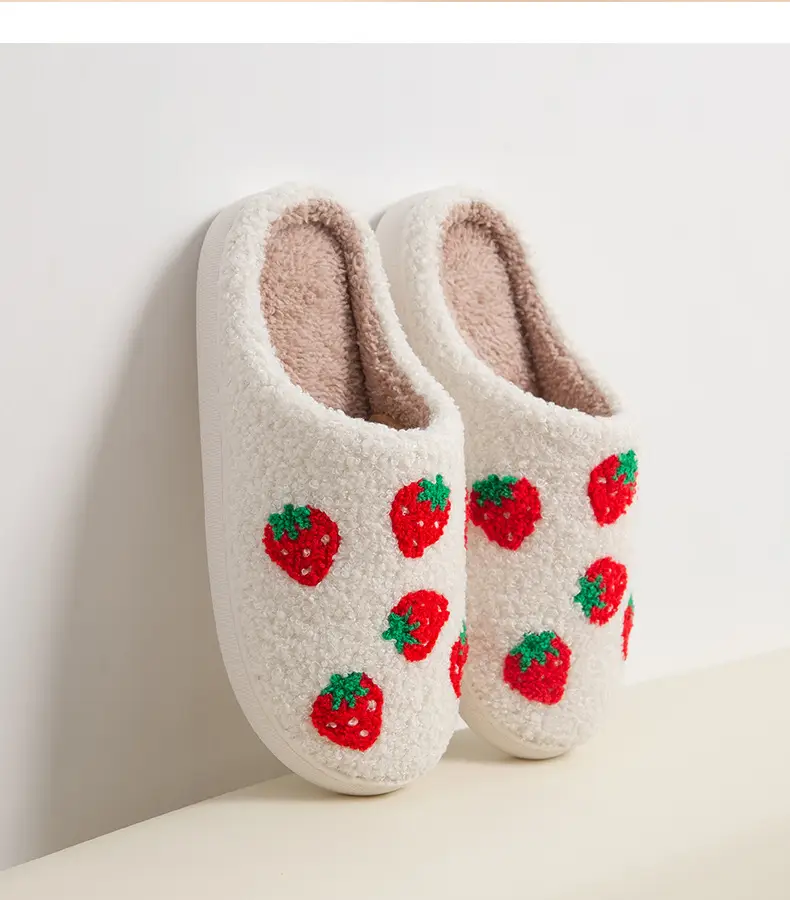 Cross-Border Exclusive Supply of Autumn and Winter Strawberry Cotton Slippers for Girls, Cartoon Cute and Fun, Indoor Warmth — feature 21