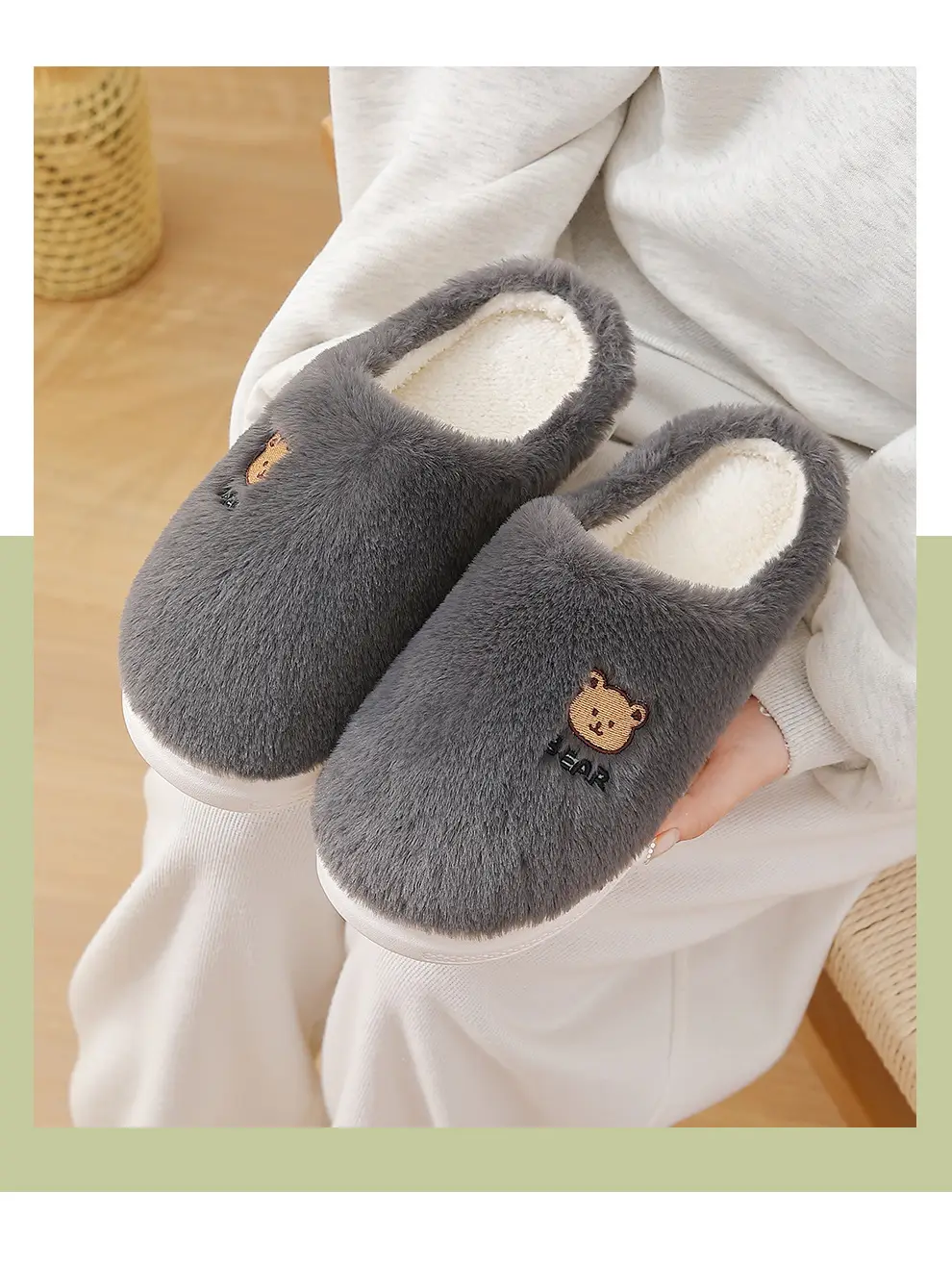 Cotton slippers women's winter indoor home non-slip home confinement shoes thick bottom warm plush slippers winter men's — feature 21