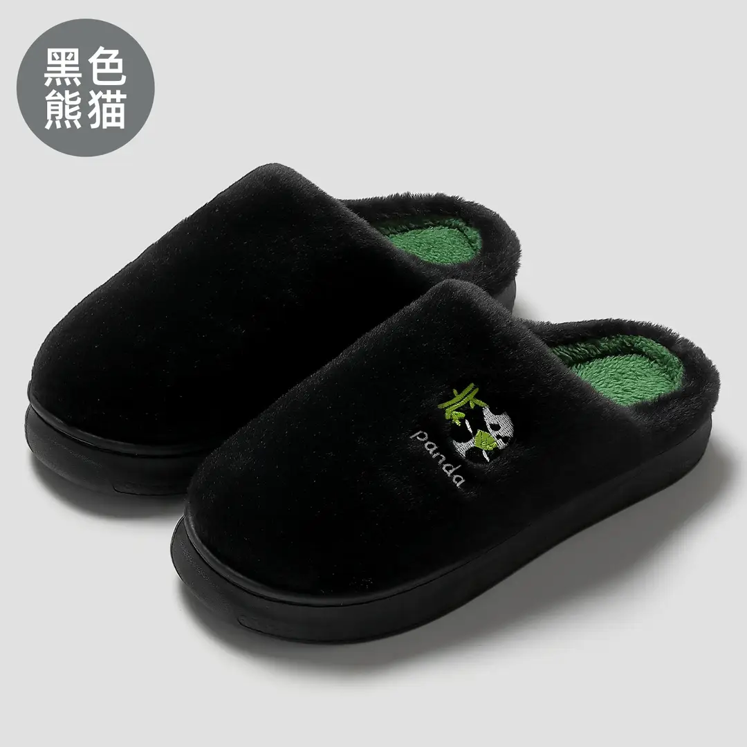 Cotton slippers women's winter indoor home non-slip home confinement shoes thick bottom warm plush slippers winter men's - Image 8