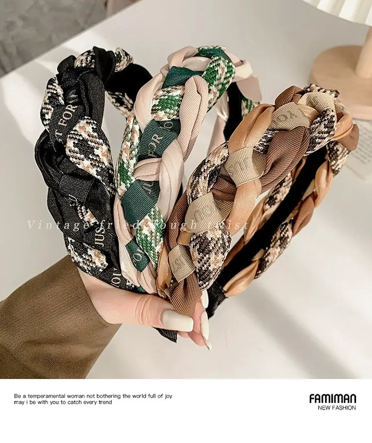 Vintage Twist Headband Women's Autumn Winter High Skull Top — feature 2