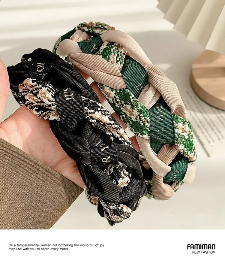 Vintage Twist Headband Women's Autumn Winter High Skull Top — feature 4