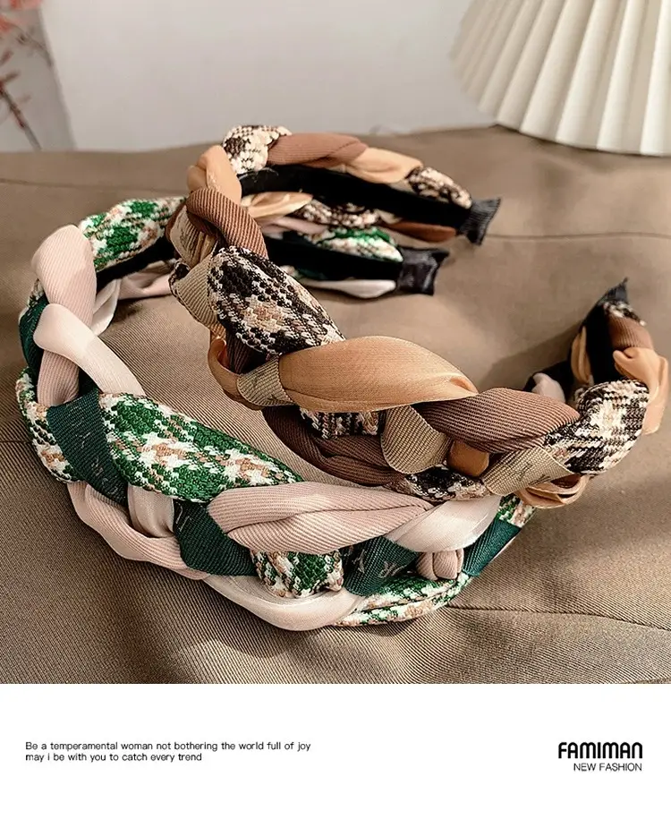 Vintage Twist Headband Women's Autumn Winter High Skull Top — feature 6