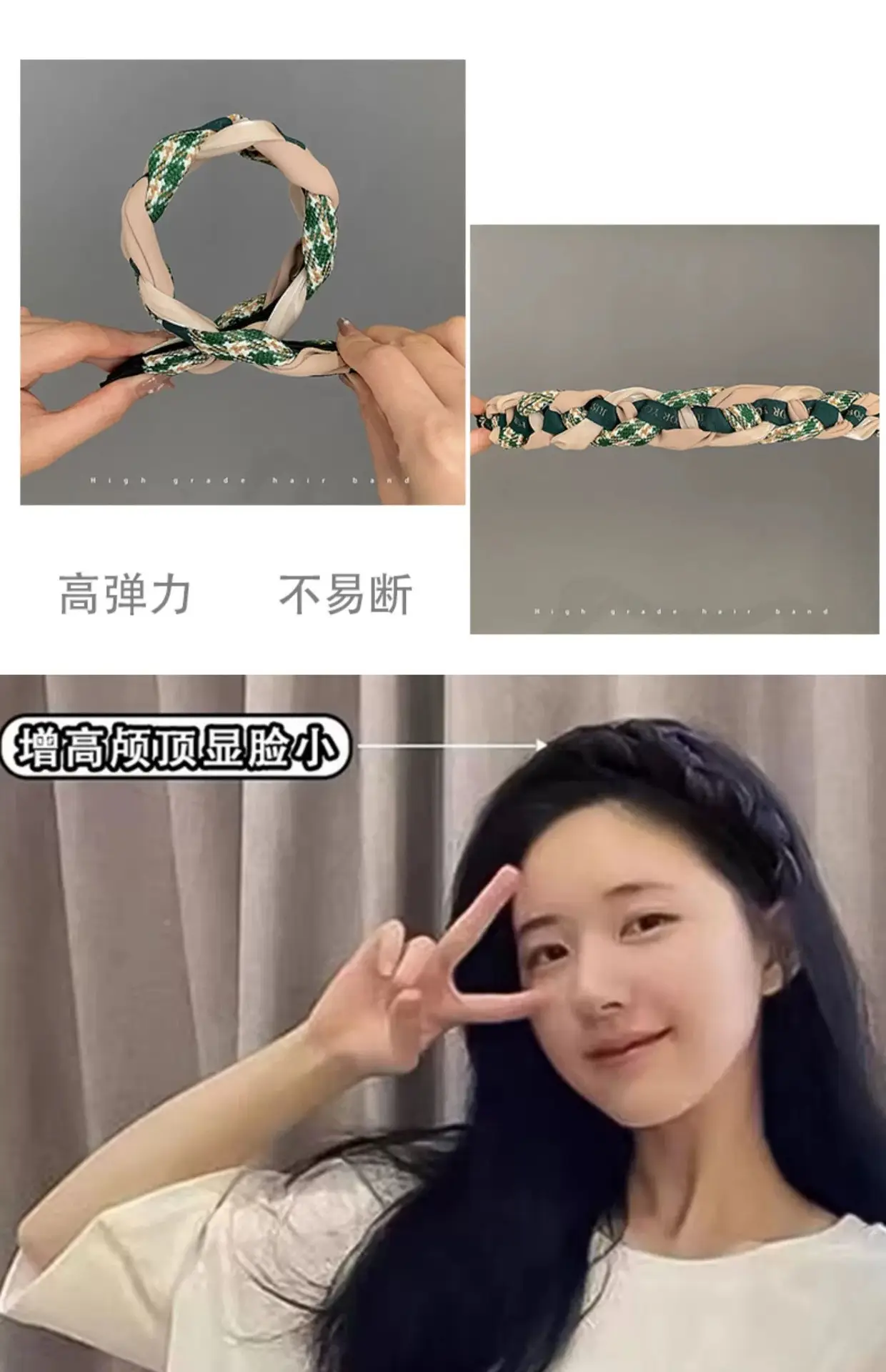 Vintage Twist Headband Women's Autumn Winter High Skull Top — feature 8