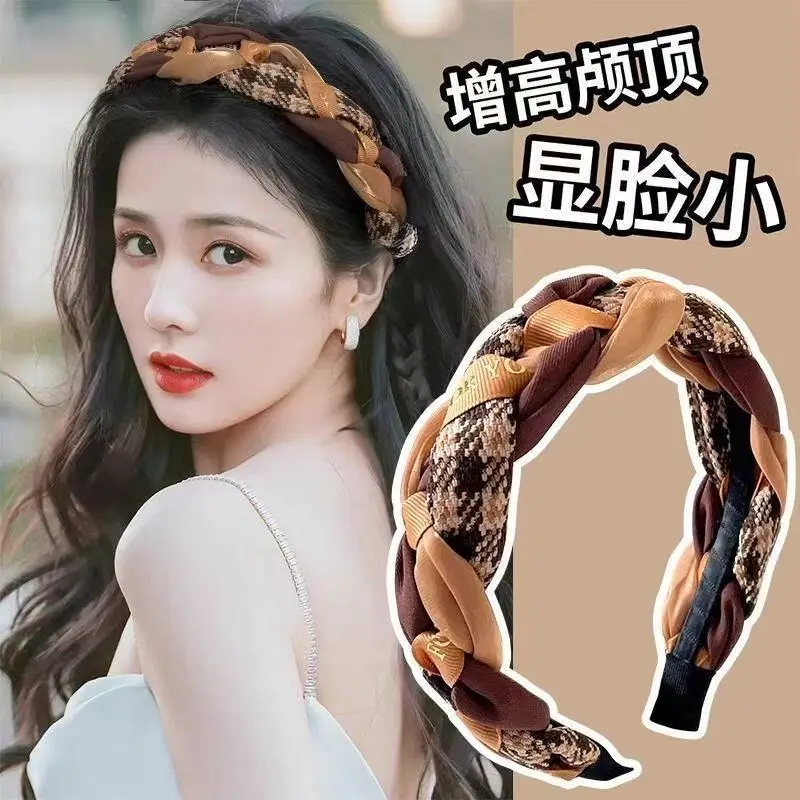 Vintage Twist Headband Women's Autumn Winter High Skull Top