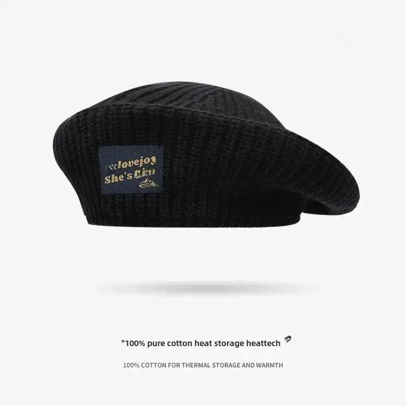 White Wool Knitted Beanie for Men Women Winter Warm - Image 2