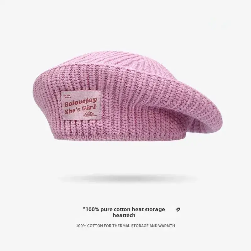 White Wool Knitted Beanie for Men Women Winter Warm - Image 4