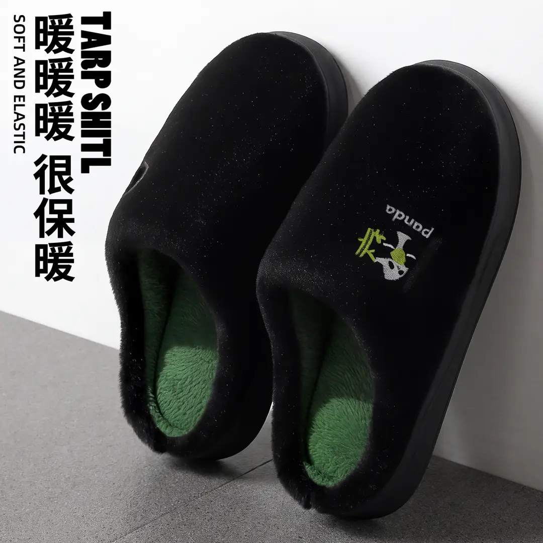 Cotton Slippers for Men in Winter, Indoor Home Non-Slip Household Cotton Shoes, Thick-Soled Warm Furry Slippers, Winter Women's Style Wholesale