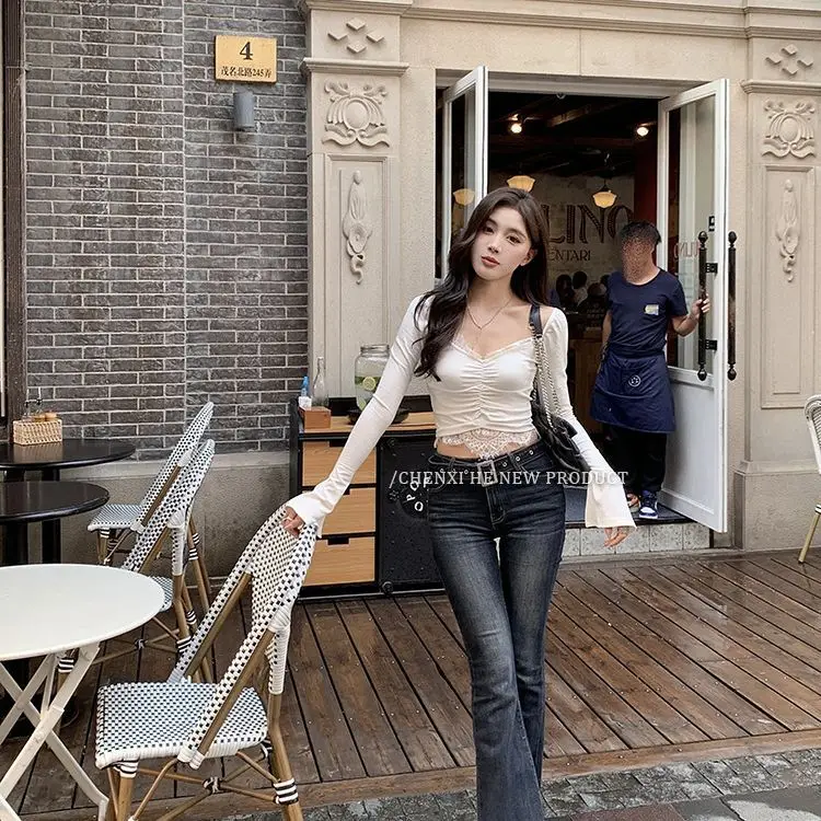 Dongdaemun Slim Fit Skinny Jeans Women Dark Blue
