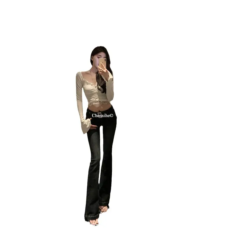 Dongdaemun Slim Fit Skinny Jeans Women Dark Blue