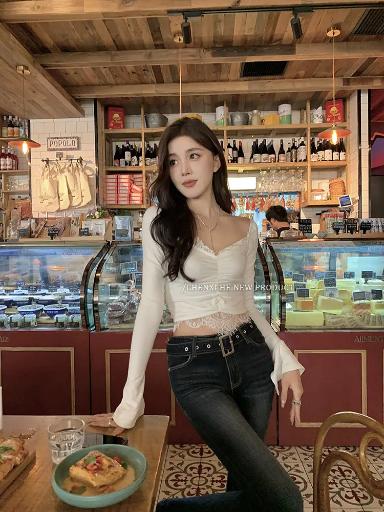 Dongdaemun Slim Fit Skinny Jeans Women Dark Blue — feature 10