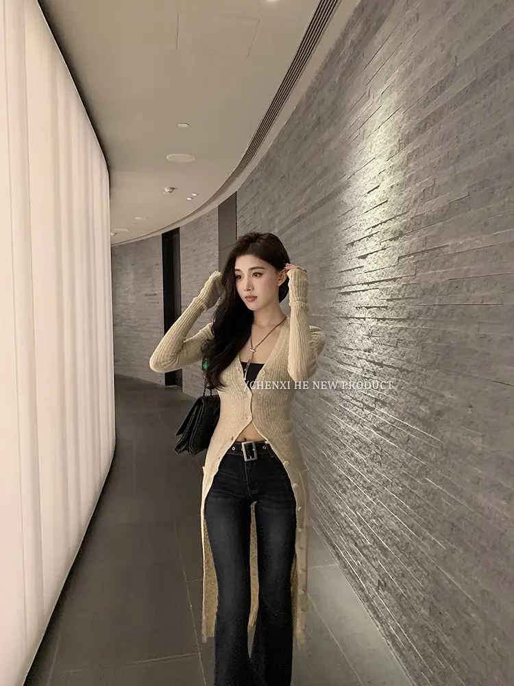 Dongdaemun Slim Fit Skinny Jeans Women Dark Blue — feature 14