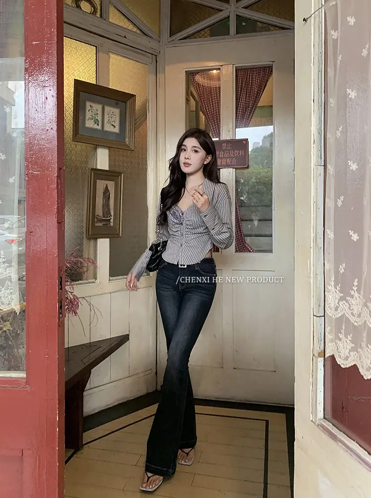 Dongdaemun Slim Fit Skinny Jeans Women Dark Blue — feature 16