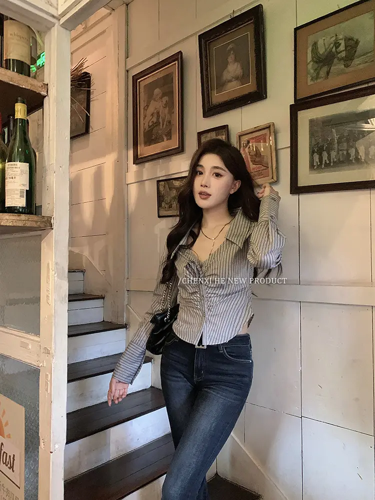 Dongdaemun Slim Fit Skinny Jeans Women Dark Blue — feature 17