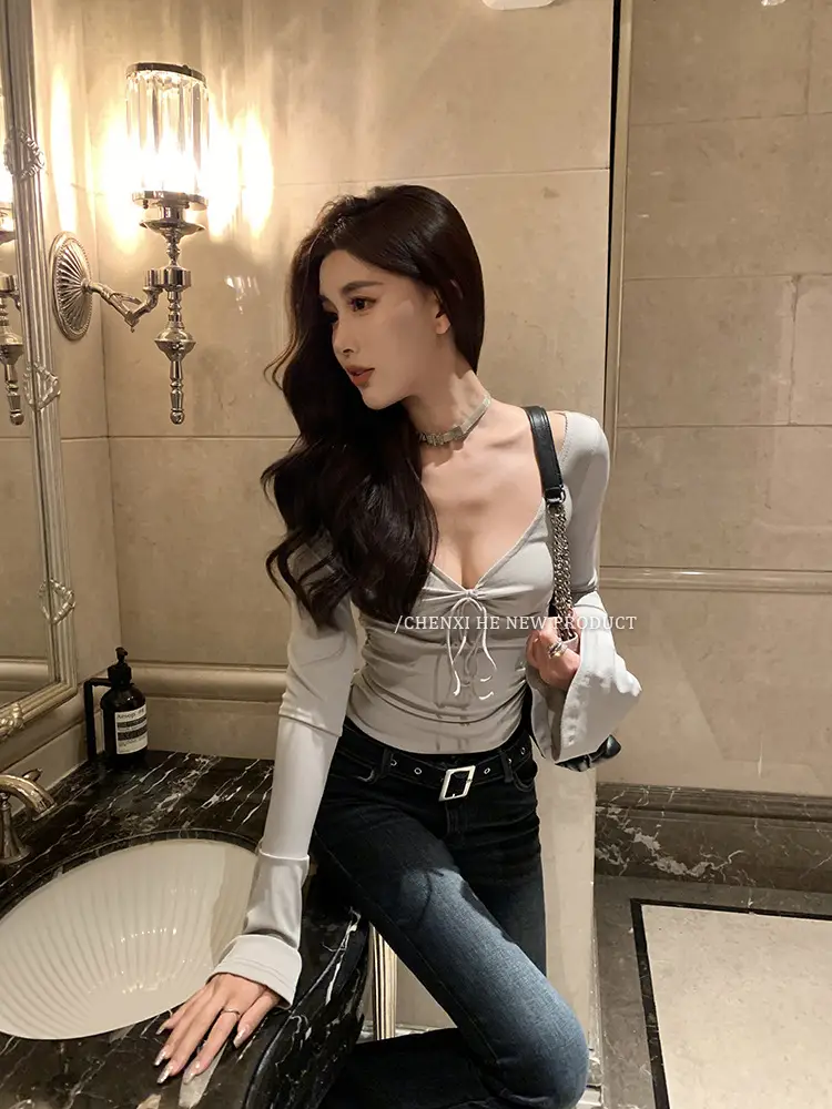 Dongdaemun Slim Fit Skinny Jeans Women Dark Blue — feature 22