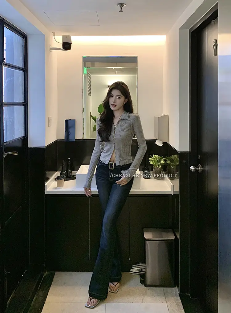 Dongdaemun Slim Fit Skinny Jeans Women Dark Blue — feature 29