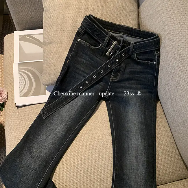 Dongdaemun Slim Fit Skinny Jeans Women Dark Blue — feature 3