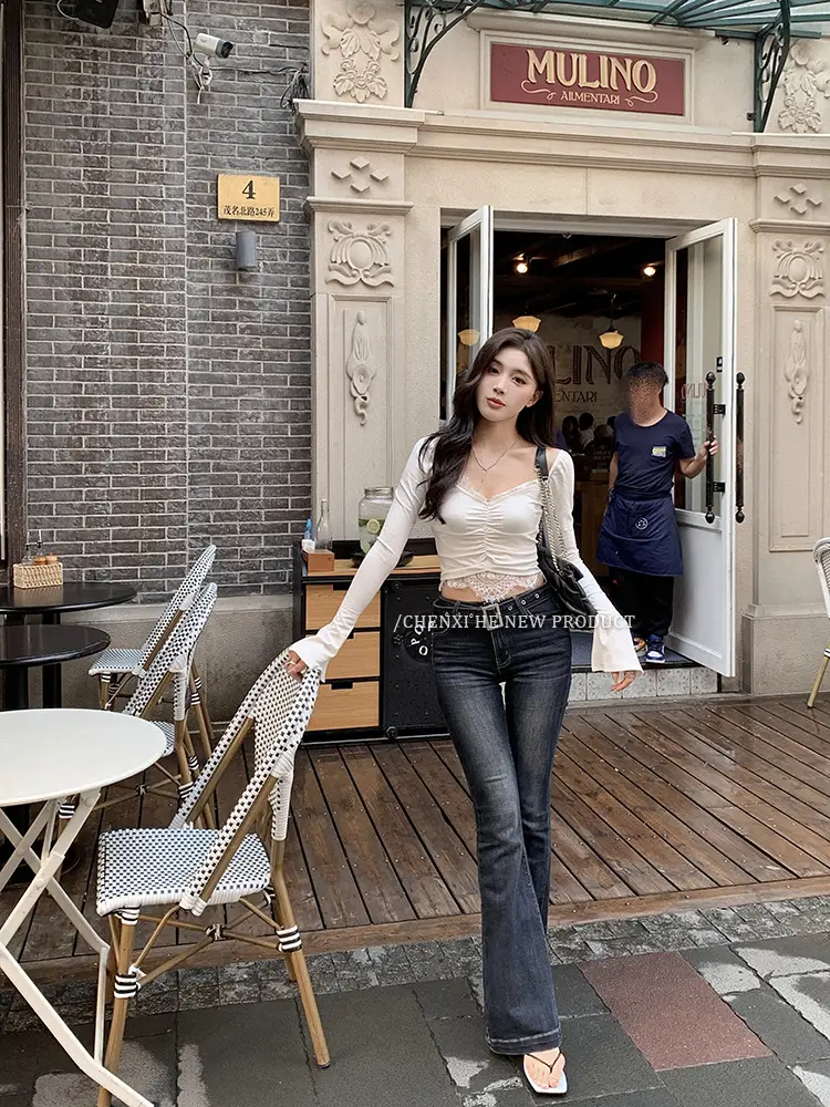 Dongdaemun Slim Fit Skinny Jeans Women Dark Blue — feature 5
