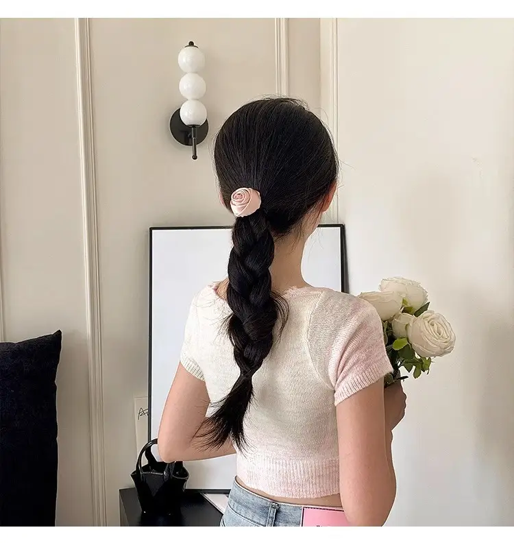 French Style Rose Hairpin with Vintage Bow Clip — feature 4
