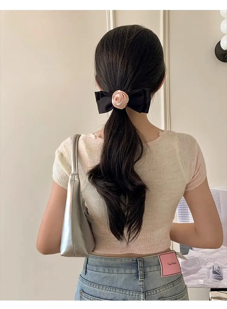 French Style Rose Hairpin with Vintage Bow Clip — feature 8