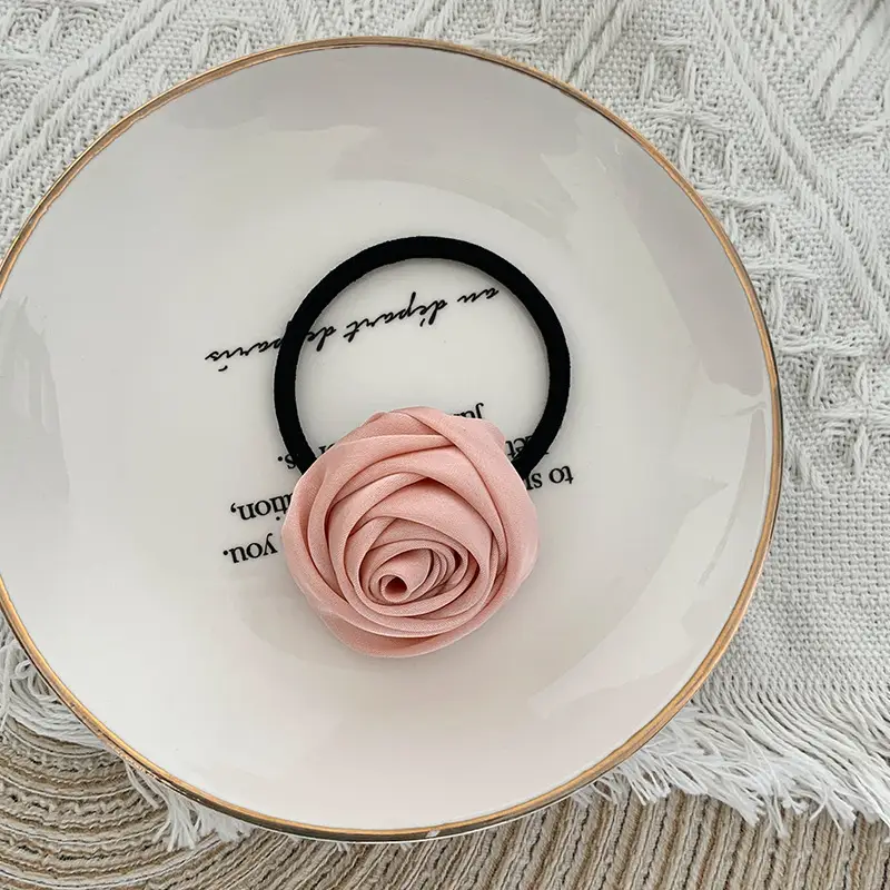 French Style Rose Hairpin with Vintage Bow Clip - Image 3