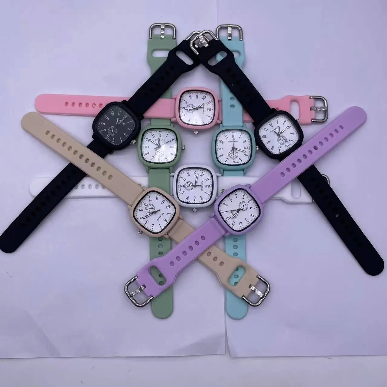 Women's Black Square Watch with Analog Subdial — feature 14