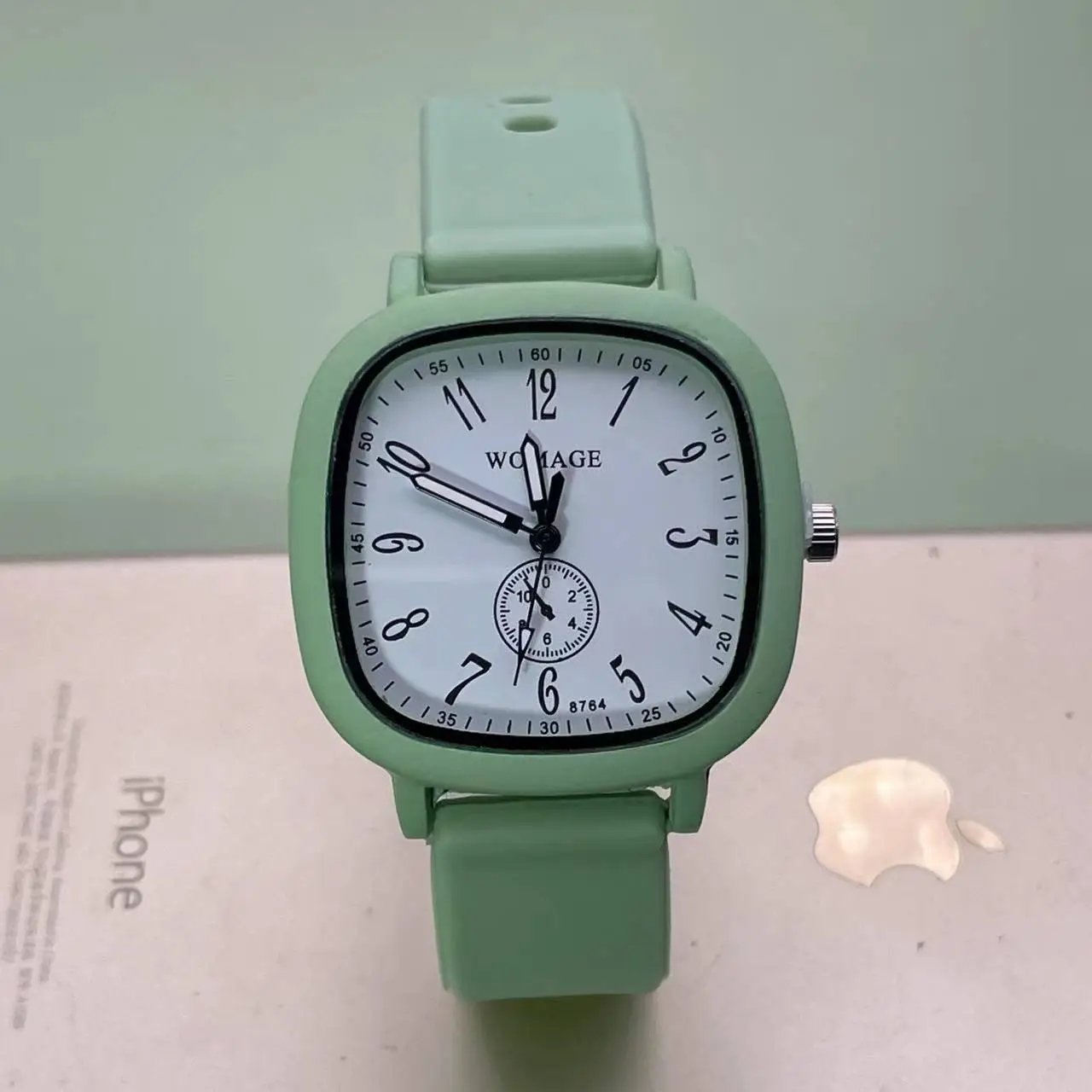 Women's Black Square Watch with Analog Subdial — feature 3