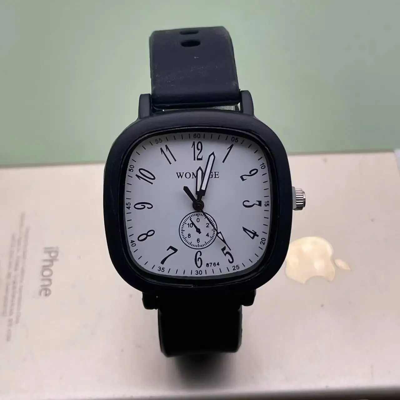 Women's Black Square Watch with Analog Subdial — feature 5