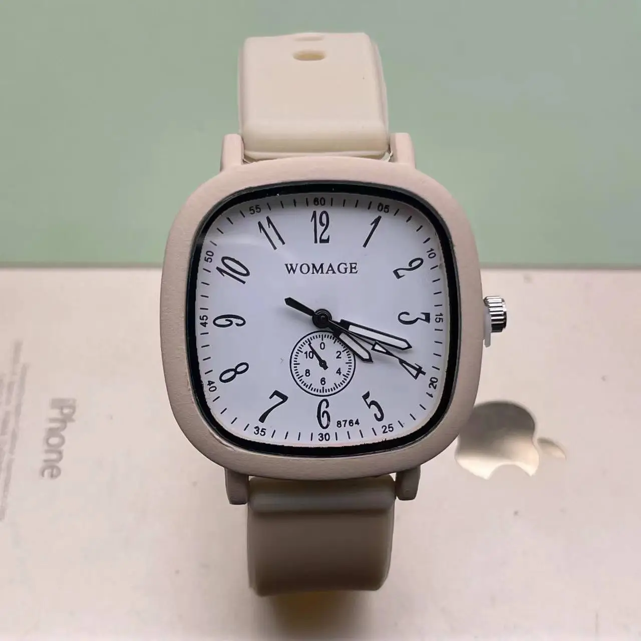 Women's Black Square Watch with Analog Subdial — feature 6