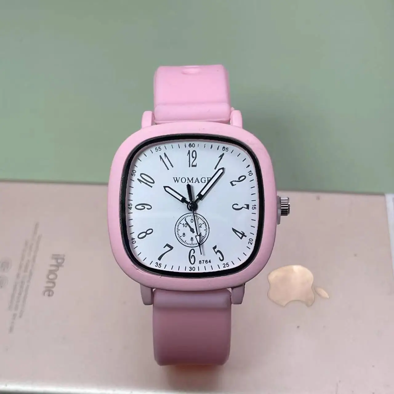 Women's Black Square Watch with Analog Subdial — feature 7