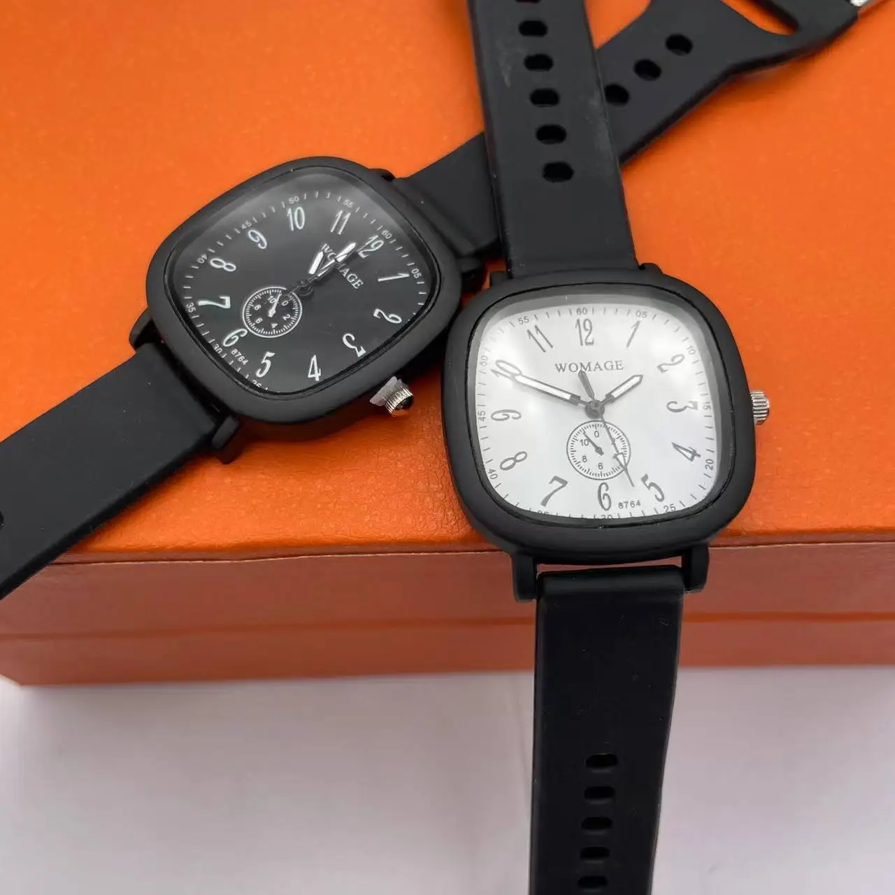 Women's Black Square Watch with Analog Subdial — feature 9