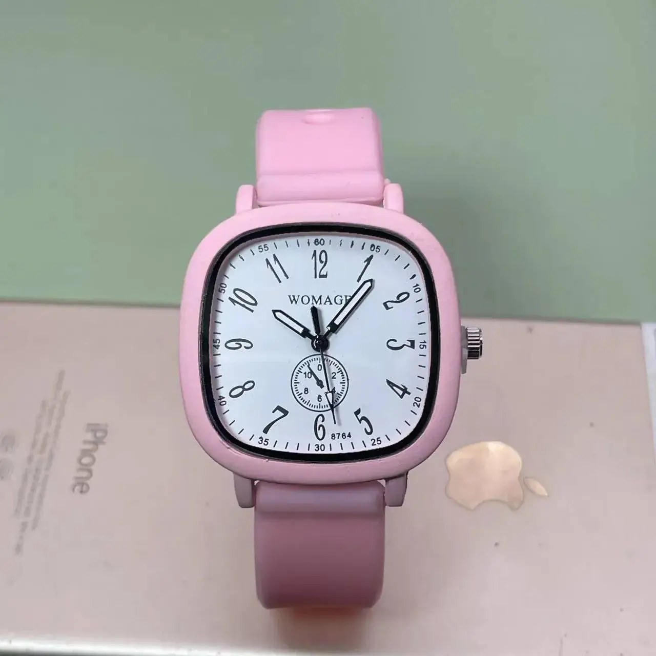 Women's Black Square Watch with Analog Subdial - Image 6