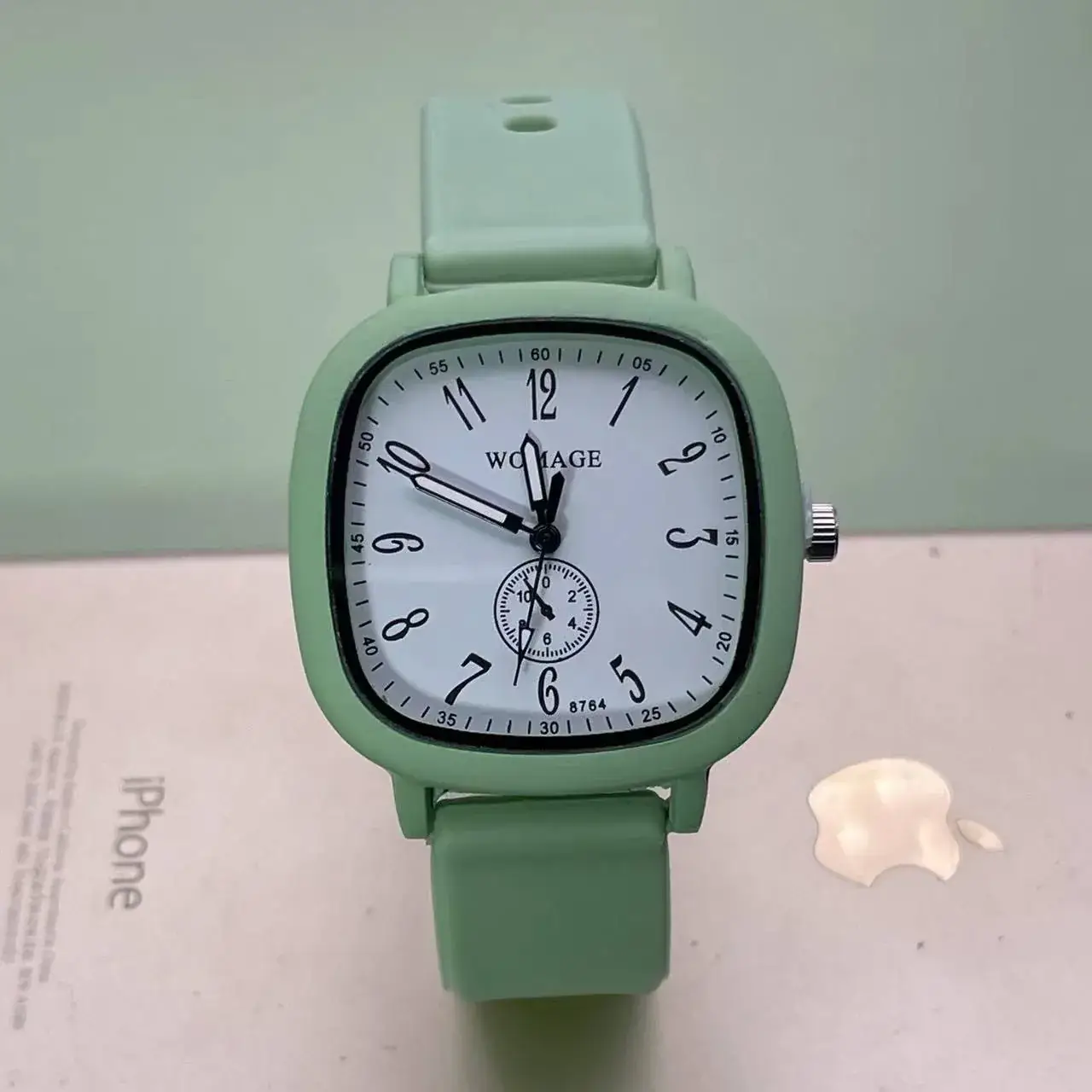 Women's Black Square Watch with Analog Subdial - Image 7