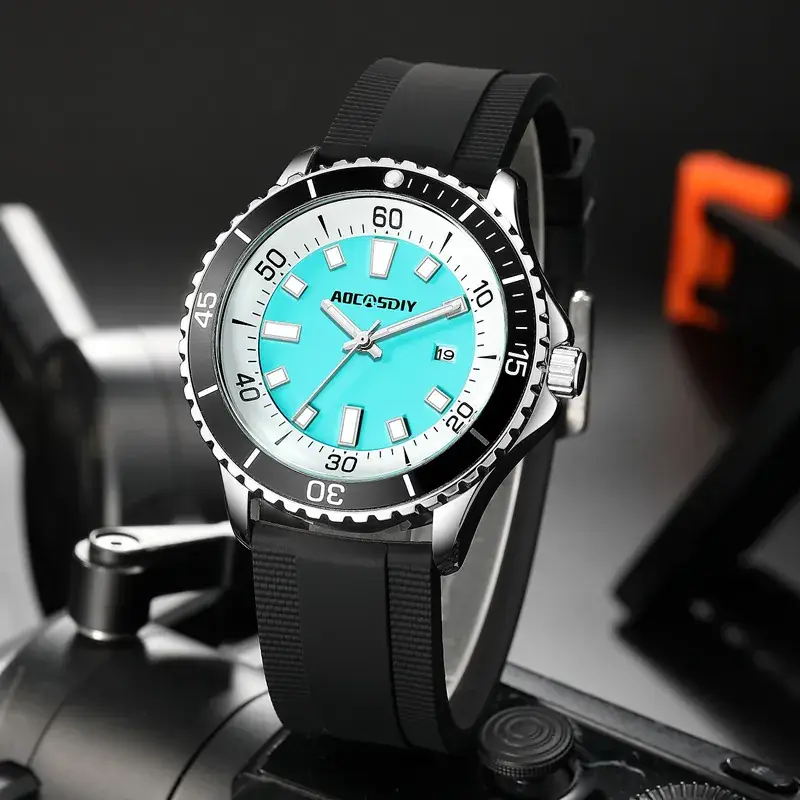 Men's Luminous Silicone Sports Watch with Black Band - Image 9
