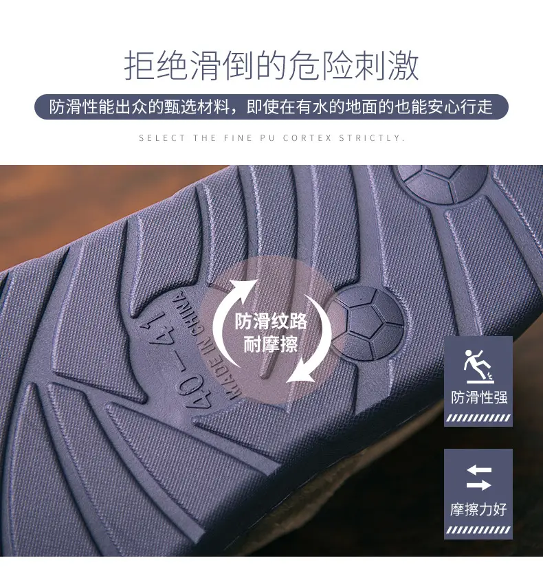 Waterproof Cotton Slippers Men's Leather Winter Warm Bag Heel Indoor Home Non-Slip Household plus size Cotton Shoes for Men — feature 9