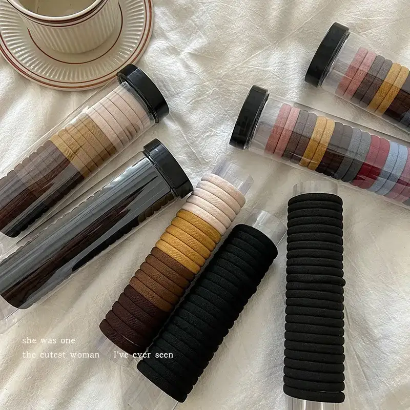 Korean Style Rubber Band Brown Hair Band 20 Pcs - Image 8