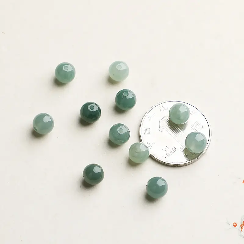 Natural Burma Jade Beads Green Ice Oil High Waxy - Image 3