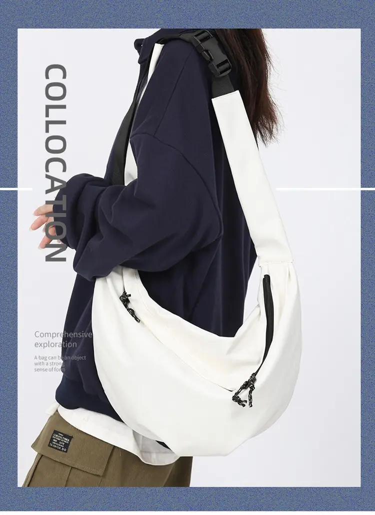 White Crossbody Bag for Women Unisex Harajuku Style — feature 3